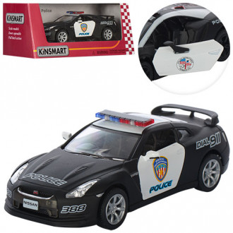 Машина металлическая полиция &quot;Kinsmart&quot; &quot;2009 Nissan GT-R R3&quot; в кор. 16*8,5*7,5см