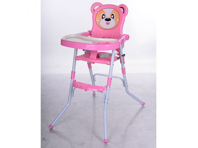 Стульчик 113-8 (1шт) для кормления,2в1(стульчик),cклад.,2-х точ.рем.безоп,регул.столик,розовый