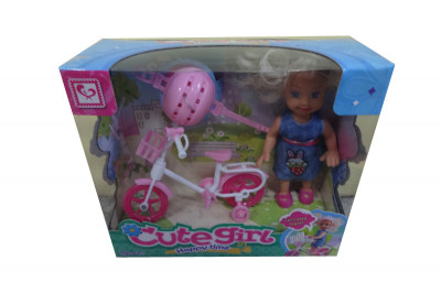 Кукла K899-25 (96шт/2) велосипед, шлем, в кор.
