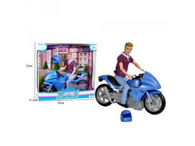 Кукла 68112 (24шт) Кен, 30см, шарнирный, мотоцикл 33см, в кор-ке, 35-33-11см