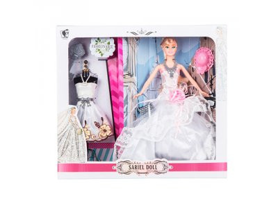 Кукла с нарядом 8851-B (24шт) невеста,29см,манекен,платье,расческа,шляпа,в кор-ке,37-33-7см