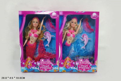 Кукла &quot;Русалка-Barbie &quot; 8655R-4 (96шт/3) 2 вида, муз.свет, с аксесс, в кор.18*5*28см