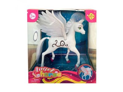 Лошадка DEFA 8325 (8шт) ангел, 23см, с крыльями, звук, свет,на бат-ке(табл),в кор-ке, 24,5-24,5-17см