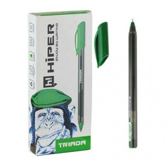 Ручка гелевая зеленая 0,6мм Hiper Triada HG-205