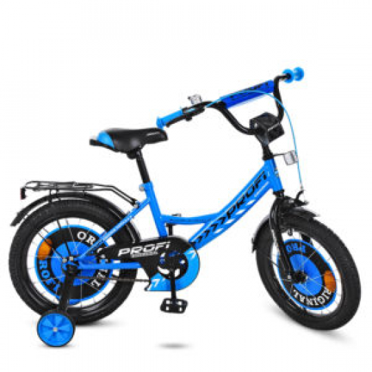 Велосипед детский PROF1 14д. Y1444 (1шт) Original boy,голубой,звонок,доп.колеса Фото