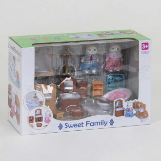 Набор мебели для ванной комнаты &quot;Счастливая семья&quot; 2 персонажа, в коробке Sweet Family