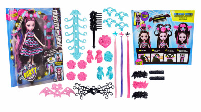 Кукла &quot;Monster High&quot;Party Hair&quot;, шарнирная, заколки, цветные пряди, расческа, в коробке