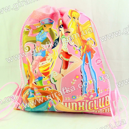 Рюкзак для сменной обуви или школьной формы  Винкс розовый Фото