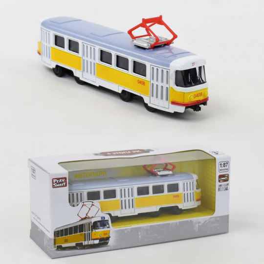JT Трамвай металлопластик 6411 В (96/4) инерция, в коробке Фото