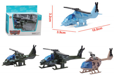 Вертолет металл 595-A-34 (432шт/2) 4 вида, в коробке 13*8*6