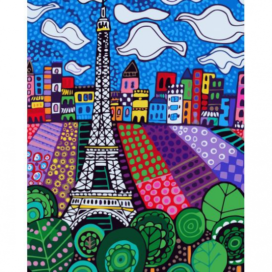 Роспись по номерам Городской пейзаж &quot;Облака в Париже&quot;, в термопакете 40*50см Фото