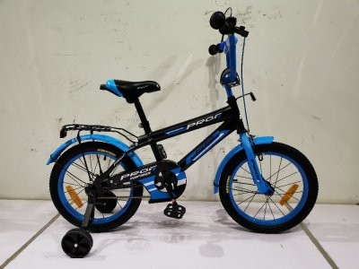 Велосипед детский PROF1 18д. SY1853 (1шт) Inspirer,черно-синий(мат),свет,звонок,зерк.,доп.колеса