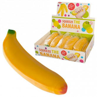 Игрушка MS 1163  TPR, банан, 17 см, тянется, 12 шт в дисплее, 27-20-6,5 см