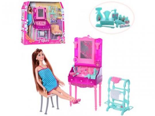 Кукла JX100-57 (24шт) 29см, мебель(трюмо,кресло), аксессуары, в кор-ке, 33-33-8см Фото
