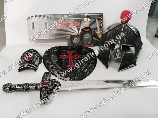 Рыцарский набор 918-2A (16шт/2) шлем, меч, щит, в пакете Фото