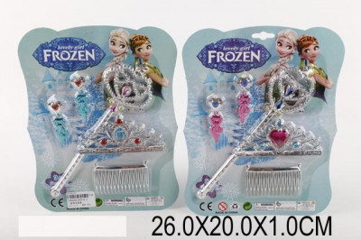 Аксессуары для девочек &quot;Frozen &quot; KY016-2 (480шт/2) волш.палочка, корона, серьги, на планш26*20*1см