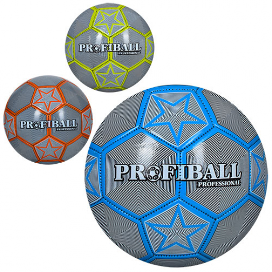Мяч футбольный EV 3295 (30шт) размер5, ПВХ, 300-320г, неон,3цвета, в кульке, Фото