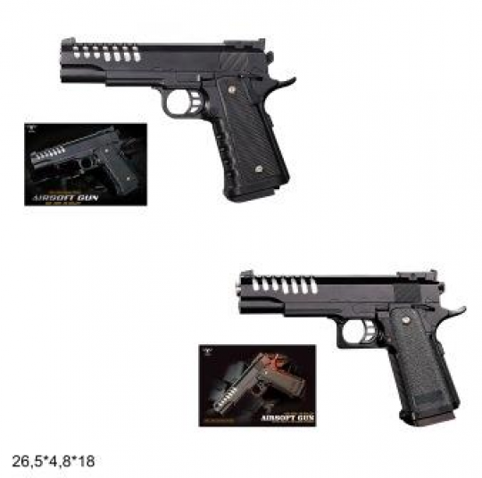 Пистолет VIGOR металлический, с пульками, 2в., в кор. 26,5*4,8*18см (18шт) Фото