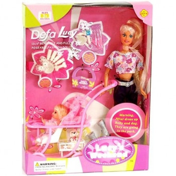 Кукла &quot;Defa Lucy &quot; 20958 6 видов, с куколкой, коляской, собачкой