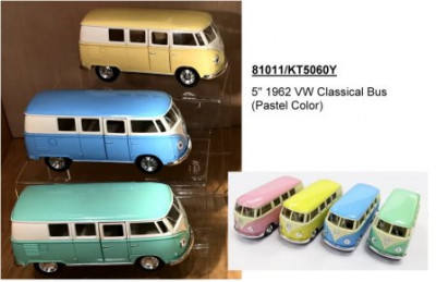 Машина метал. &quot;Kinsmart&quot; &quot;Volkswagen classical bus&quot; (Pastel Color) в кор. 16*8,5*7,5см (24шт)