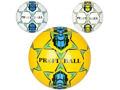 Мяч футбольный EN 3275 (30шт) размер 5, ПВХ 1,6мм, 300-320г, 3цвета, в кульке