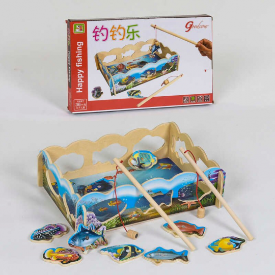 Деревянная игра Рыбалка С 39339 (60) магнитная, в коробке Фото