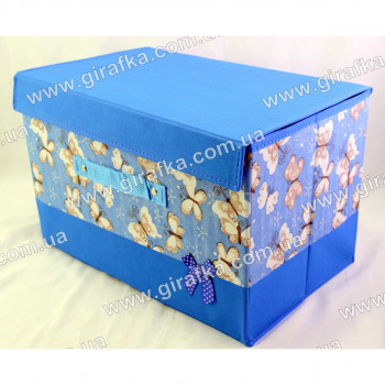 Коробка для хранения голубая с бабочками