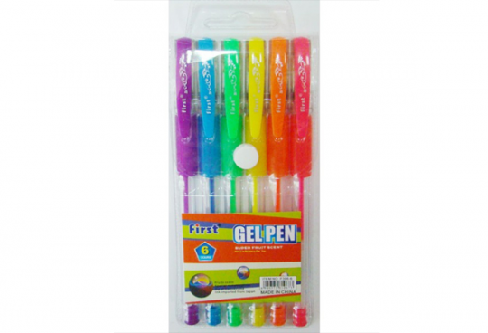 Ручка, гелевая с блеском, 6 цветов Фото