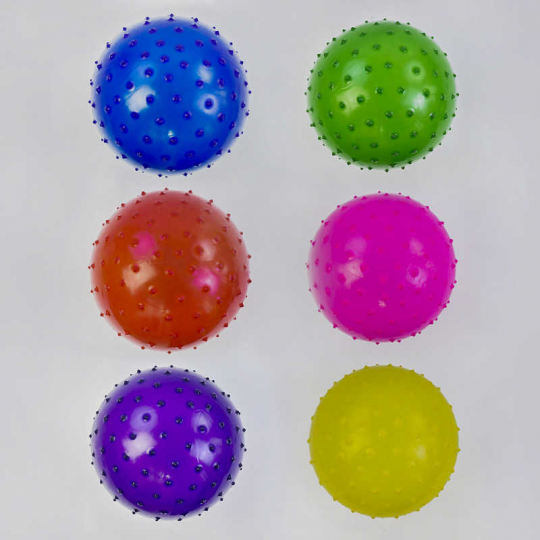 Мяч детский резиновый С 34564 (600) массажный, 38 грамм, d=20 см, 6 цветов Фото