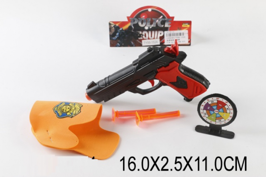 Полицейский набор TY99-152A (480шт/2) пистолет, кобура, присоски, мишень, в пакете 16*2, 5*11см Фото