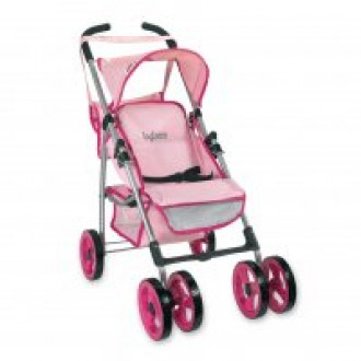 Іграшка Коляска літня серії Byboo Pink рожева 28х55х77 см з поворотними передніми колесами