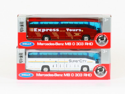 Автобус Welly &quot;MERCEDES-BENZ MB 0 303 RHD&quot;, метал., 2 вида, масштаб 1:60, в кор. 10*4*4см
