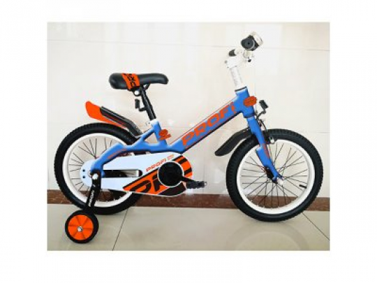 Велосипед детский PROF1 18д. W18115-2 (1шт) Original,голубой,крылья,звонок,доп.колеса Фото