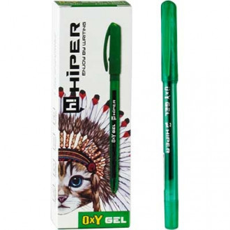 Ручка гелевая зеленая 0,6мм Hiper Oxy Gel HG-190
