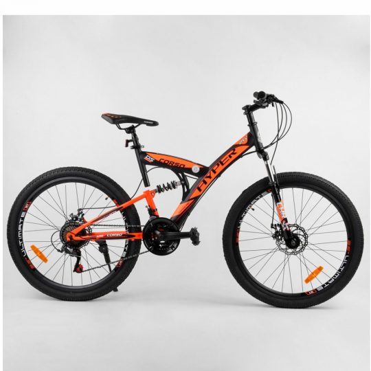 Велосипед Спортивный CORSO «Hyper» 26&quot; дюймов 87646 (1) рама металлическая 16’’, SunRun 21 скорость, собран на 75% Фото