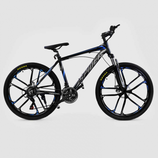 Велосипед Спортивный CORSO 26&quot;дюймов JYT 006 - 9547 BLACK-BLUE SPIDER (1) Алюминий, 21 скорость Фото