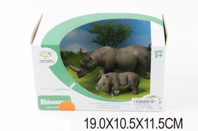 Животные X1041(72шт/2) Носороги, 2 шт в кор.19*10, 5*11см