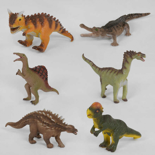 Динозавр музыкальный Х 075 (120) 6 видов, 33 см, мягкий, резиновый, в кульке Фото