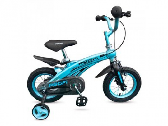 Велосипед детский PROF1 12д. LMG12121 (1шт) Projective,магниевая рама,голубой, доп.колеса Фото
