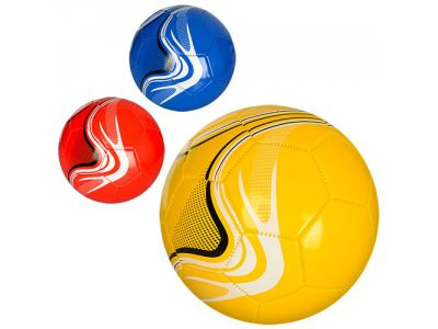 Мяч футбольный EN 3264 (30шт) размер 5, ПВХ 1,6мм, 300-320г, 3цвета, в кульке
