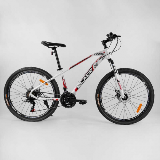 Велосипед Спортивный CORSO «BLADE» 26&quot; дюймов 48429 (1) рама алюминиевая, оборудование Shimano 21 скорость, собран на 75% Фото