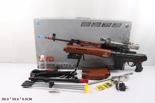 Снайперская винтовка аккум. HT9909-5 (12шт) вод.пули, арбалет, аксес., в коробке 69*39*8см Фото