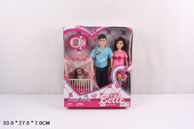 Кукла типа &quot;Барби&quot;Семья&quot; беремен.с Кеном, мал.куколкой, аксесс., 4 вида, в кор. /36-2/