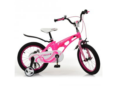 Велосипед детский PROF1 14д.LMG14203 (1шт) Infinity,магнез.рама,малиново-розов.,звонок,доп.кол