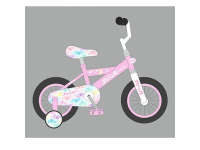 Велосипед детский PROF1 16д. L16131 (1шт) Butterfly 2,розовый, звонок,доп.колеса