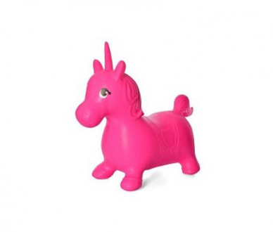 Прыгуны-лошадки MS 2947  единорог, ПВХ, 1280г, розовый, в кульке, 34-21-12см