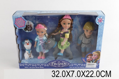 Кукла &quot;Frozen &quot; BX032-1 (48шт/3) Анна, Эльза, Крист, олень Свен, снеговик Олаф, в кор.32*7*22см