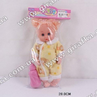 Кукла 2012-2P (96шт/2) с бутылочкой, в пакете 28см