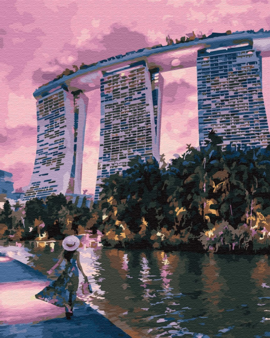 Картина по номерам 40*50 Мандрівниця в Сінгапурі Фото