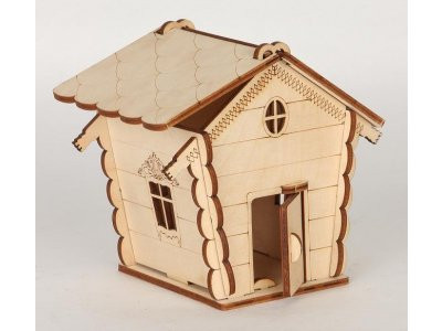 Сборная деревянная модель Мини домик (в сборе 12*12,5*10см.